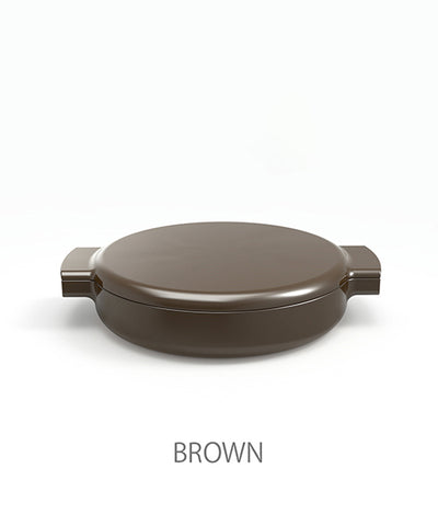 O-THP-23BR  ENAMELED CAST IRON PAN(BROWN)