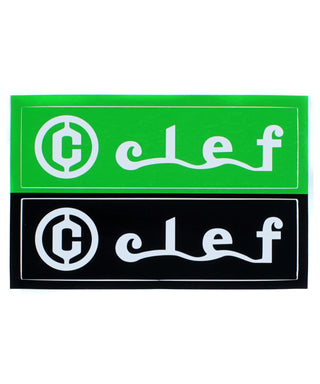 Clef ICON & LOGO "SURF" RECT.STICKER (GREEN & BLACK)