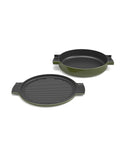 O-THP-23GNENENAMELED CAST IRON PAN (GREEN)