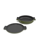 O-THP-23GN ENAMELED CAST IRON PAN (GREEN)
