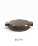 O-THP-23BR ENAMELED CAST IRON PAN(BROWN)